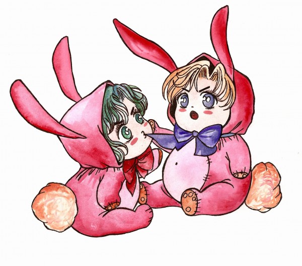 Haruka Tenoh and Michiru Kaioh - babies.