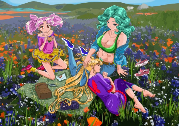 Chibiusa, Michiru Kaiou and Usagi Tsukino