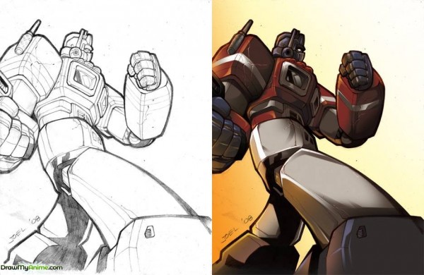 Optimus Prime -  Pencil and Coloring